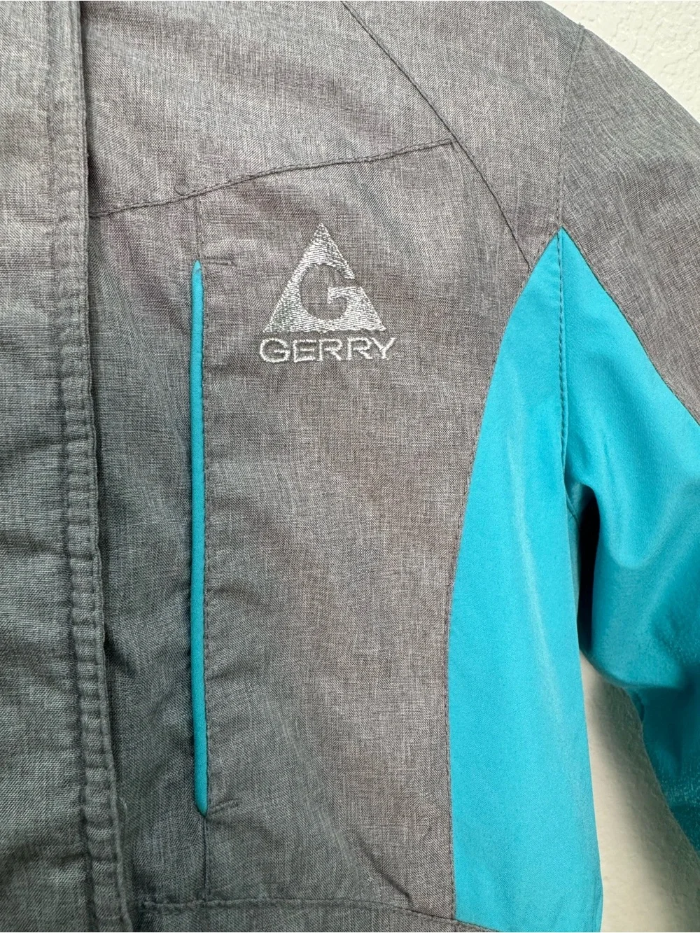 Gerry Girls S 7/8 Gray Teal Insulated Ski Snow Winter Jacket Hooded